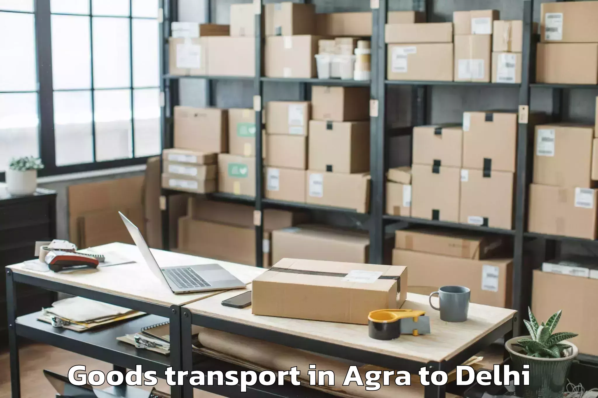 Book Agra to Flatted Factory Complex Okhla Goods Transport Online